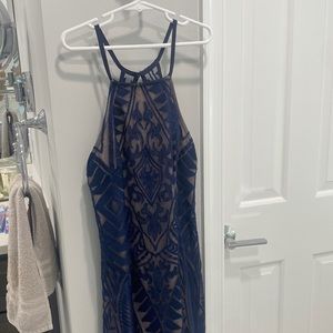 Morning Mist Party Navy Dress